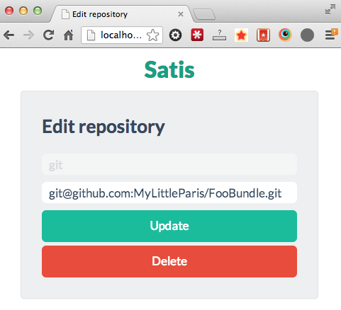 Satis: update an existing composer repository